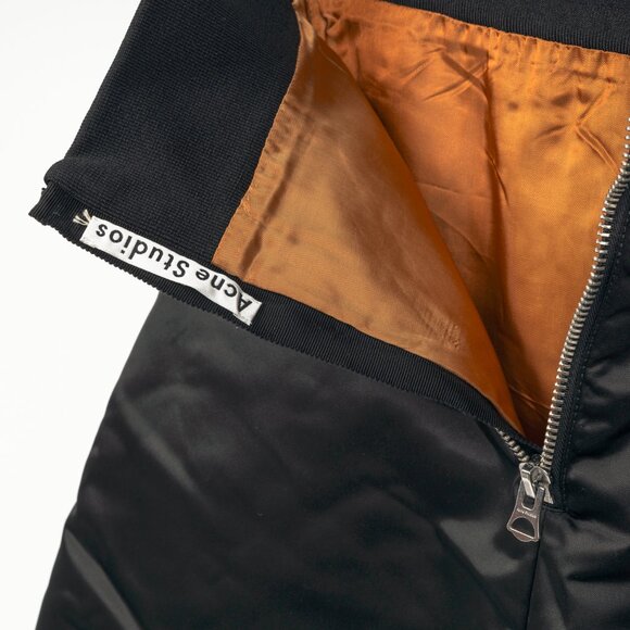 Acne Studios Pag Bomber Black Nylon A-Line Midi Skirt - Picture 6 of 8